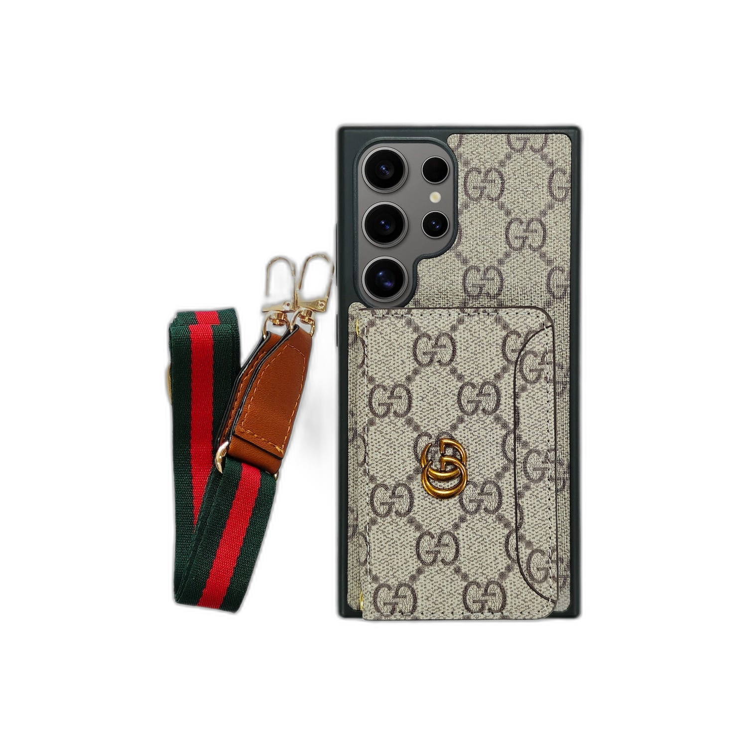 Cardholder x Lanyard G Brown Case | Samsung