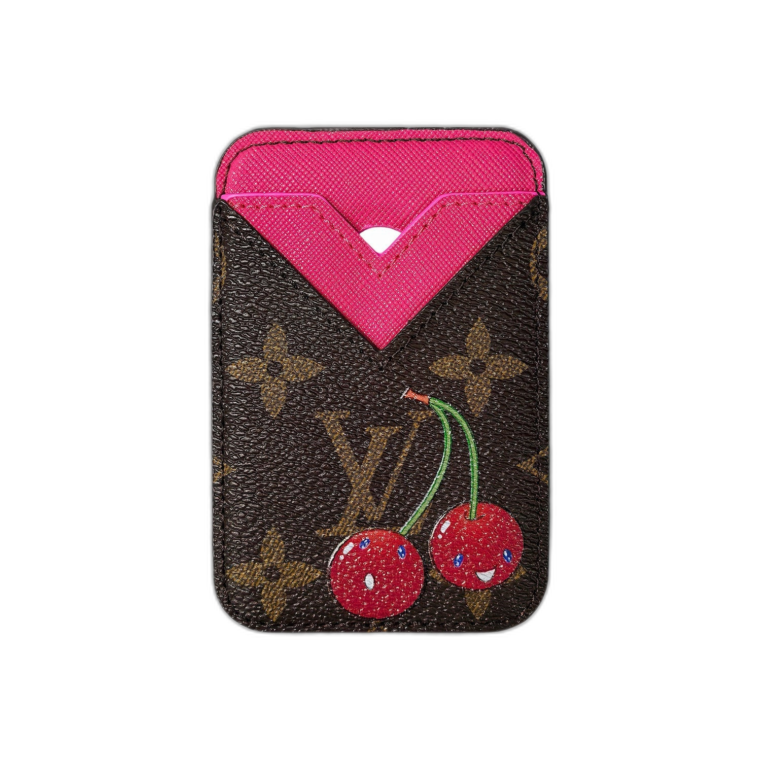 Cherry Pink Mono MagSafe Cardholder