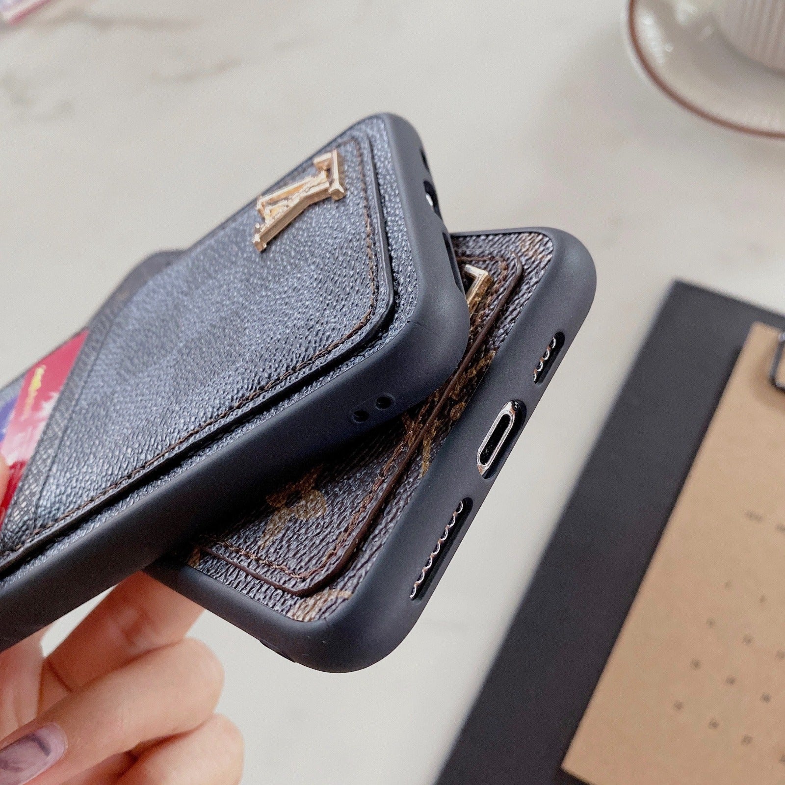 Simple Cardholder Check Brown x Red Case - Limited Armor LTD