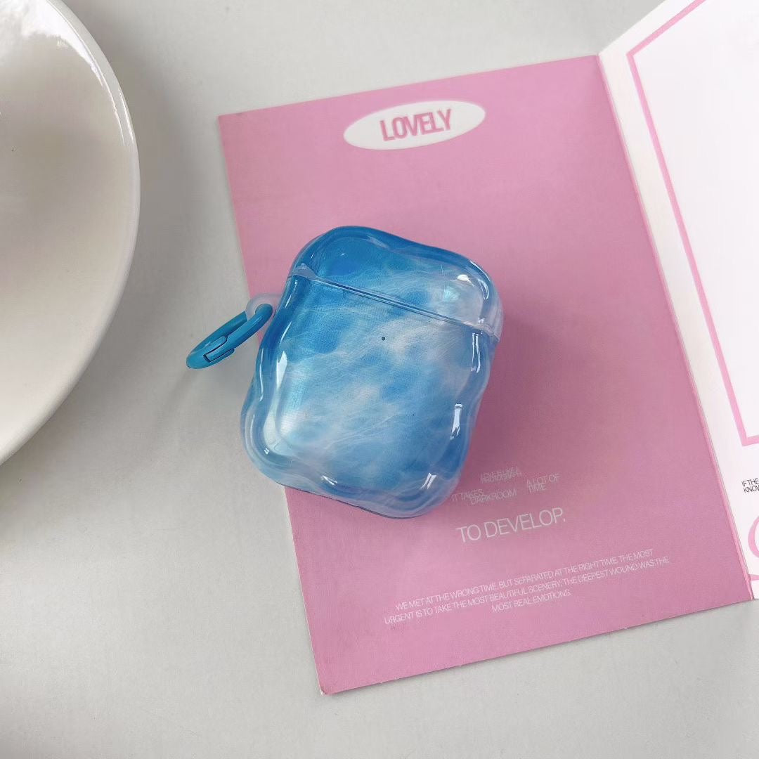 Blue Sky Beaded Charm AirPods Case
