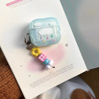Blue Cloud Beaded Charm AirPods Case