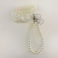 Angel Wing Pearl Charm AirPods Case