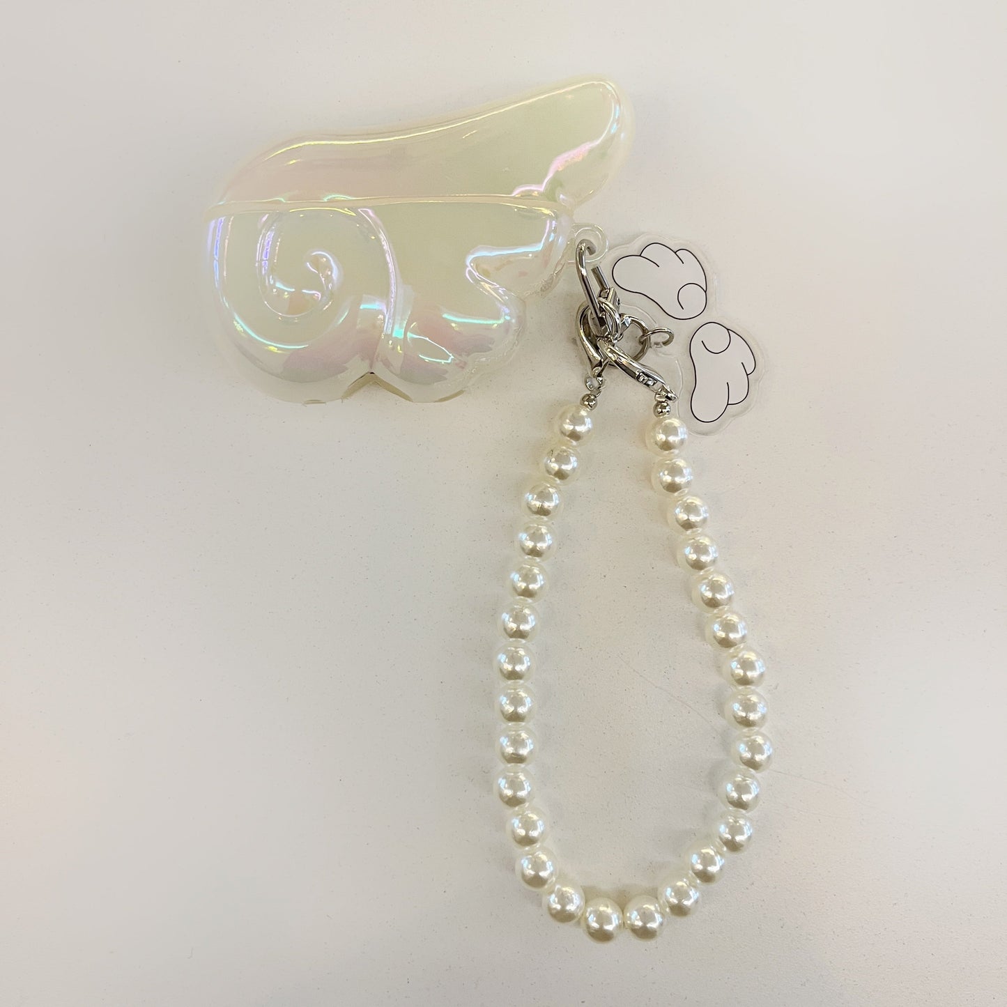 Angel Wing Pearl Charm AirPods Case