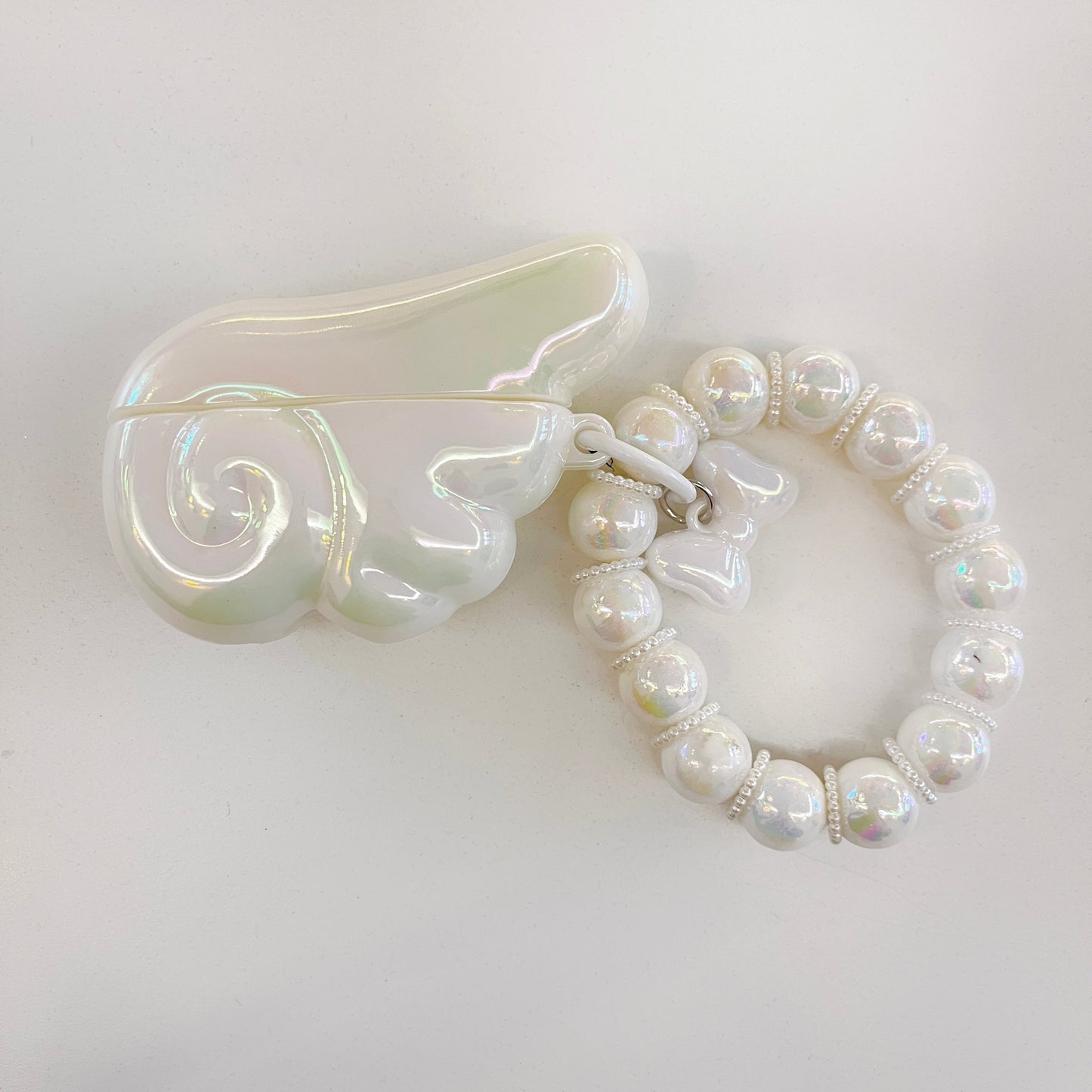 Angel Wing Pearl Charm AirPods Case