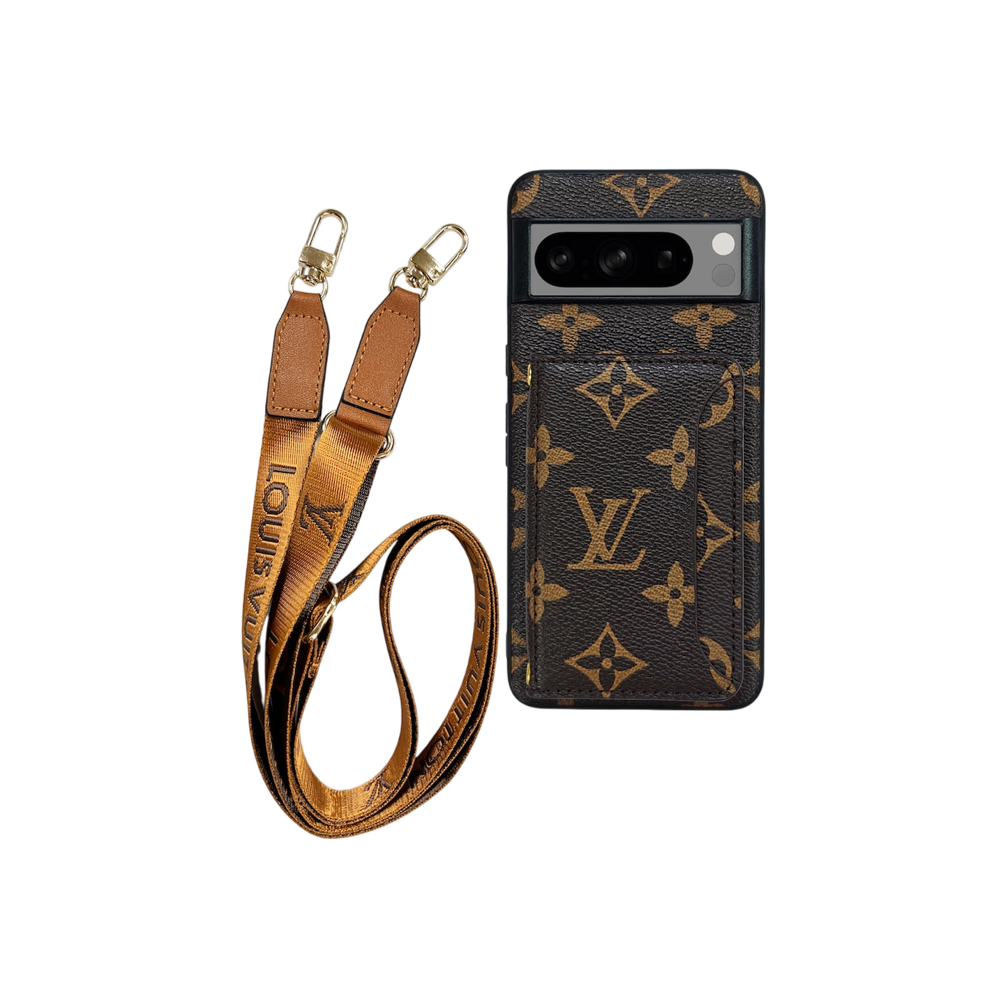 Lanyard Mono BlackxBrown Cardholder Pixel Case