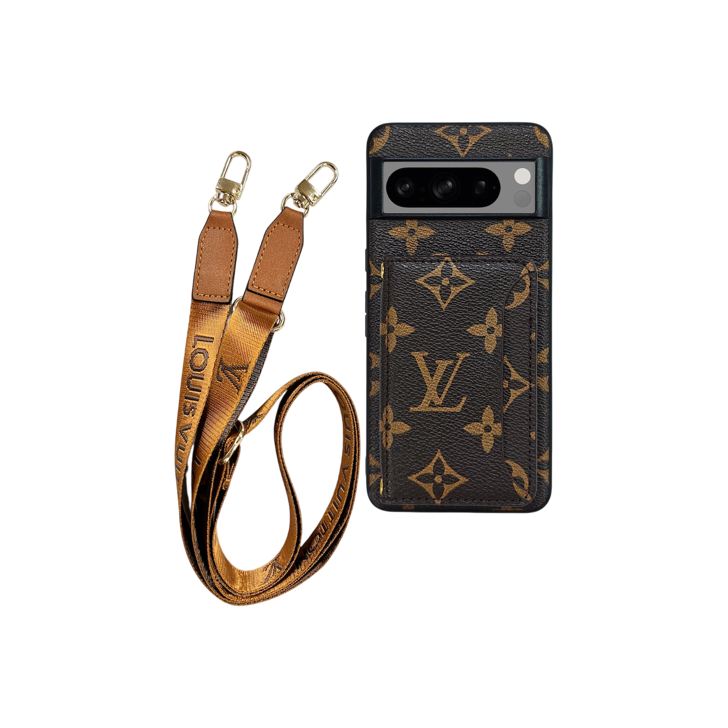 Lanyard Mono BlackxBrown Cardholder Pixel Case