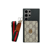Cardholder x Lanyard G Brown Two-Tone Case | Samsung