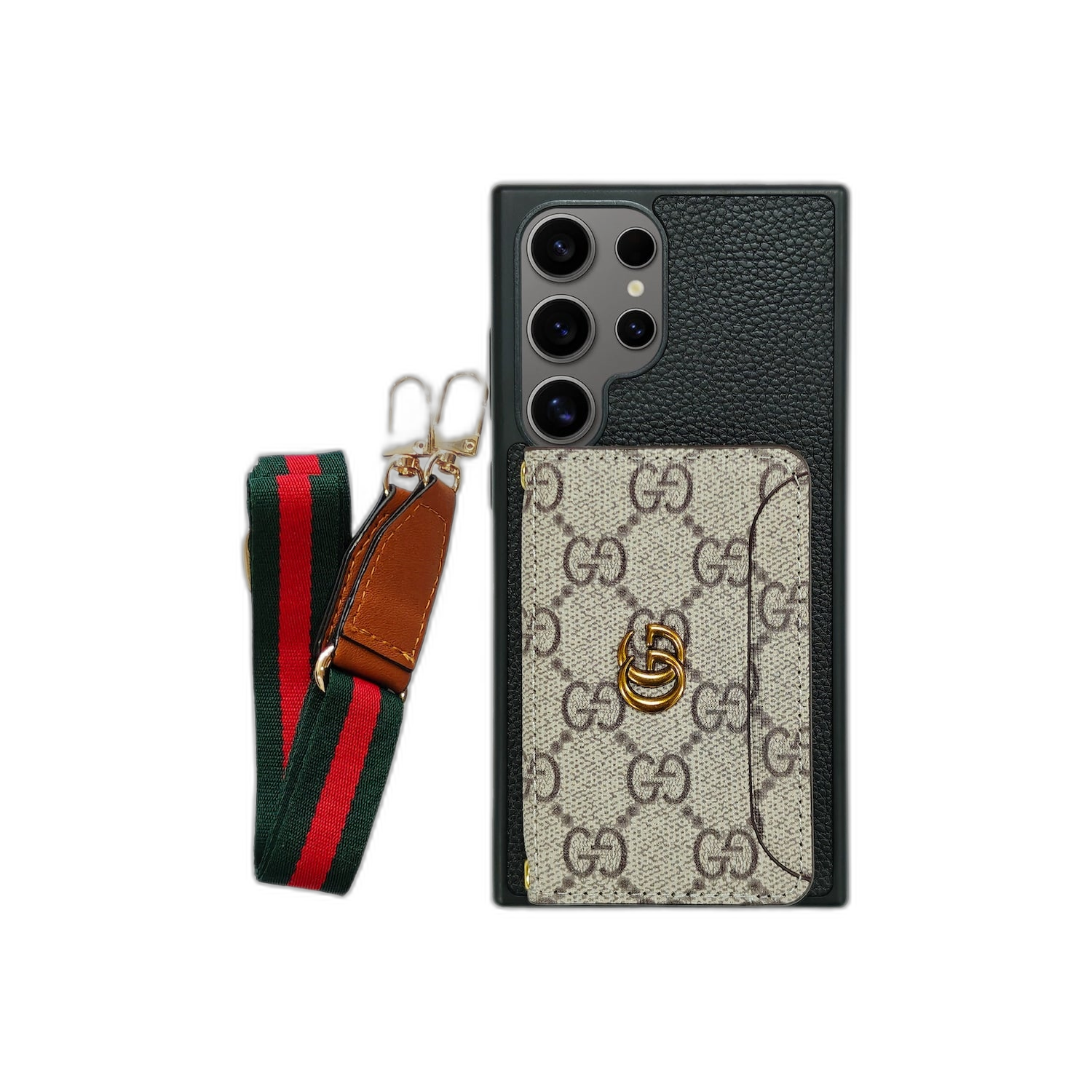 Cardholder x Lanyard G Brown Two-Tone Case | Samsung