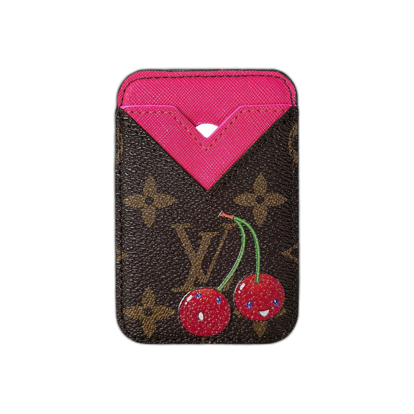 Cherry Pink Mono MagSafe Cardholder