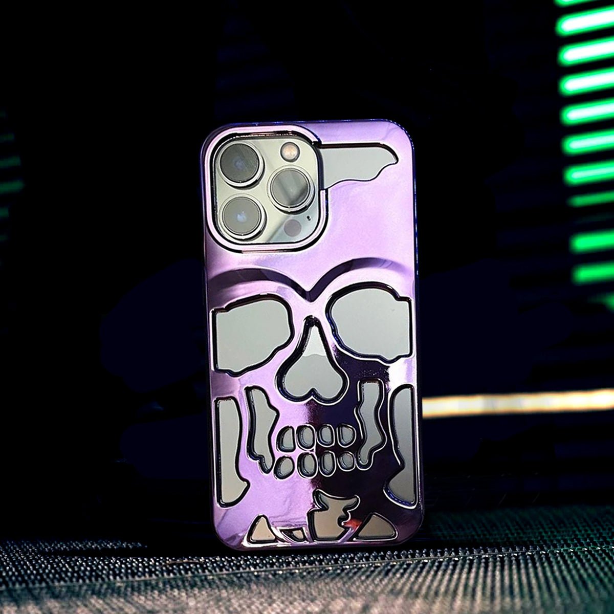 Reflective Phone Case | Metal Skeleton Skull Purple - Limited Armor LTD