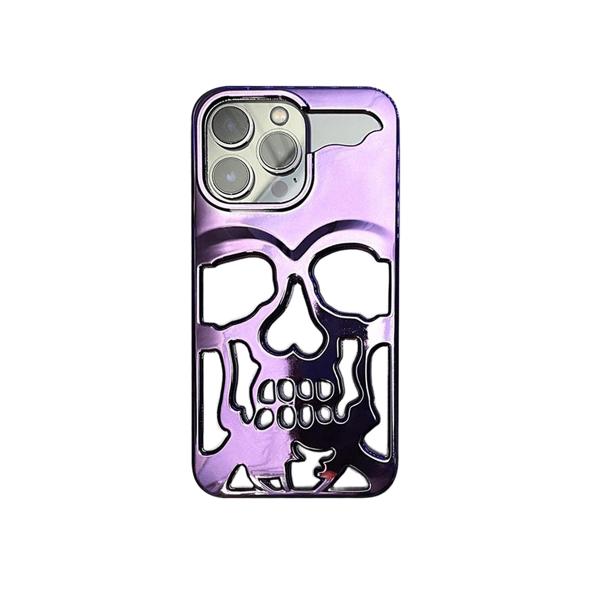 Reflective Phone Case | Metal Skeleton Skull Purple - Limited Armor LTD