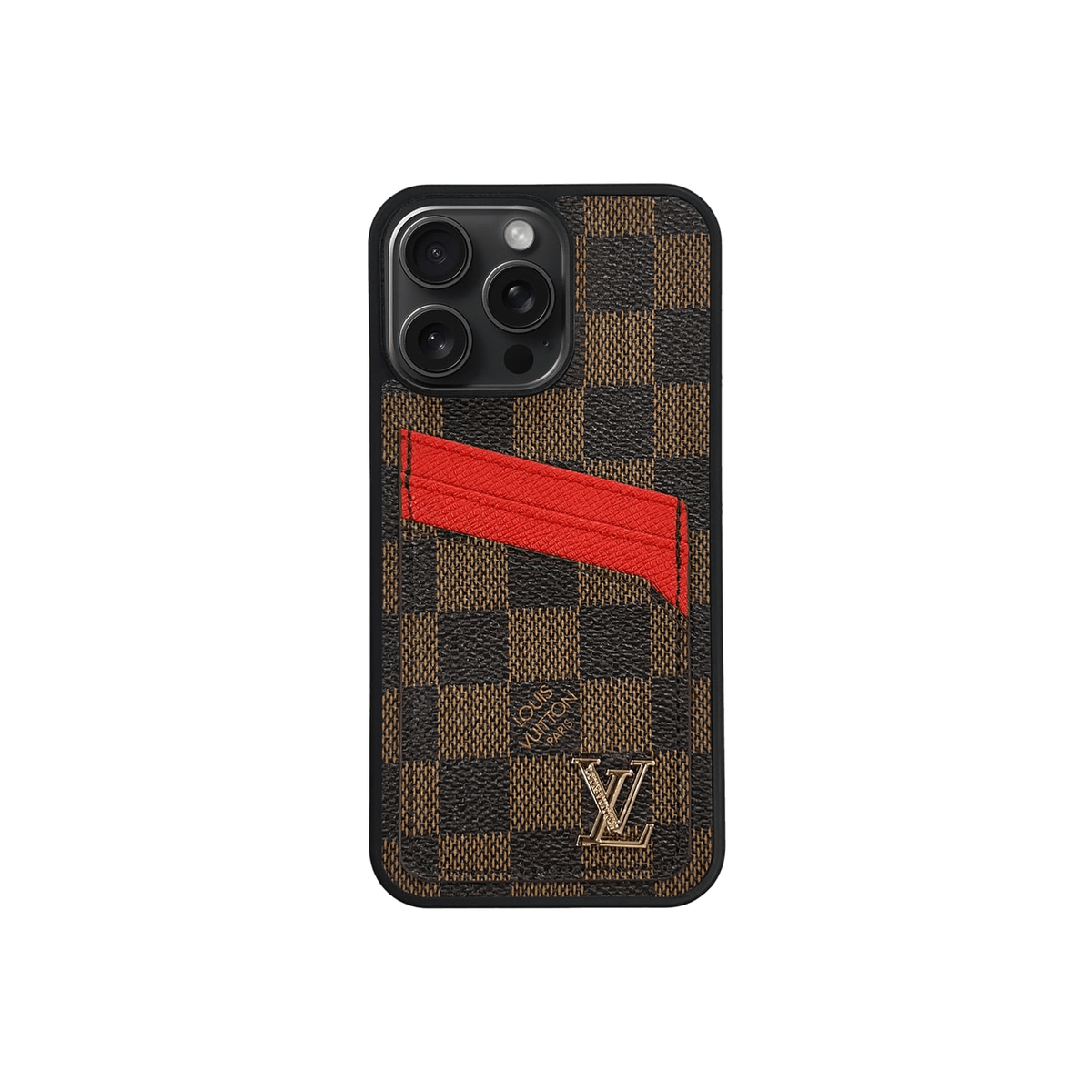 Simple Cardholder Check Brown x Red Case - Limited Armor LTD