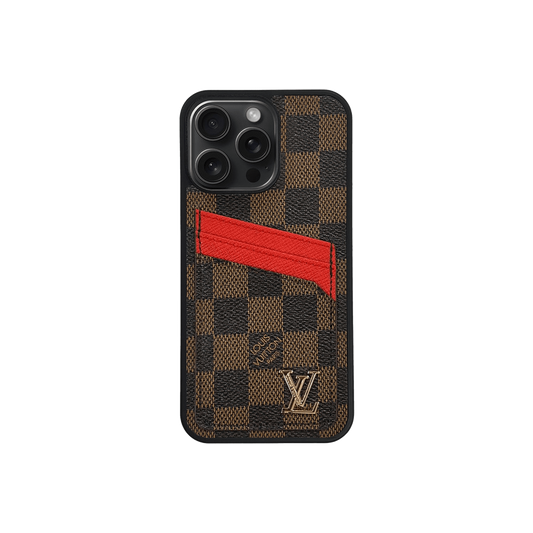 Simple Cardholder Check Brown x Red Case - Limited Armor LTD