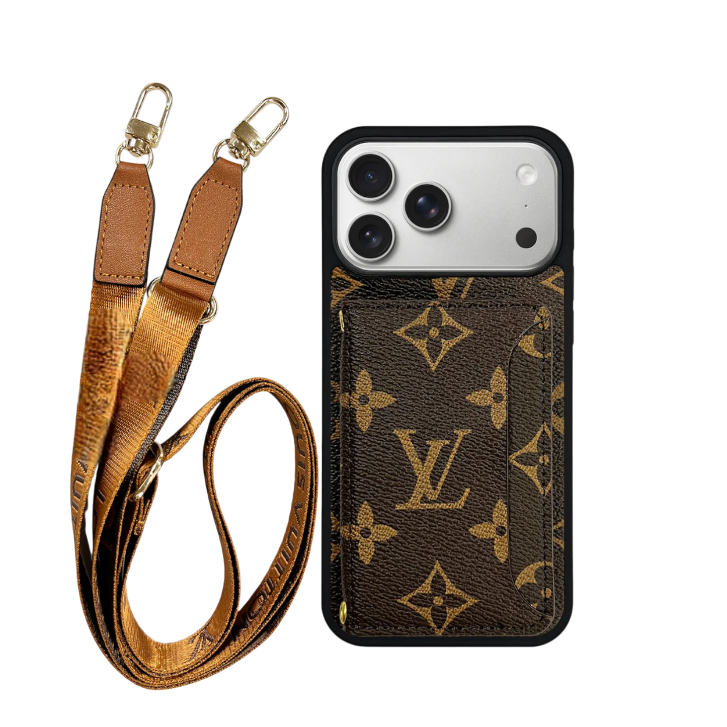 L CLASSIC POCKET & LANYARD BRWN Case